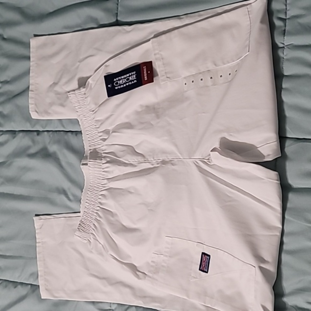 Cherokee Workwear Originals White Scrub Bottoms New With Tag‎ Size Small